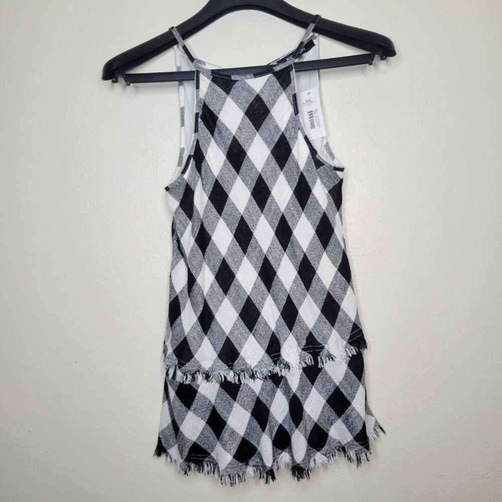NWT SUGARLIPS Plaid Lined Sleeveless Top, Size XS